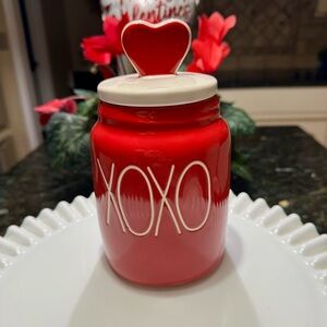 Red XOXO Heart Jar
